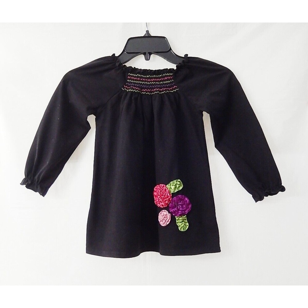 Jenny & Me Toddler Girl Top Sz 4T Long Sleeve Pleated Smocked Pullover Casual